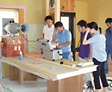 <span class='green'>【気密測定】</span><br />この蓄音機みたいな機械が気密測定器。